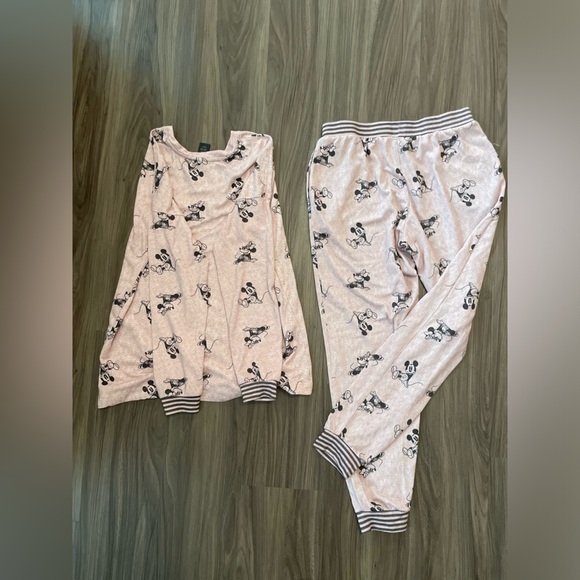 Disney Pink and Black Mickey and Minnie Mouse Pajamas set size S - Picture 2 of 6